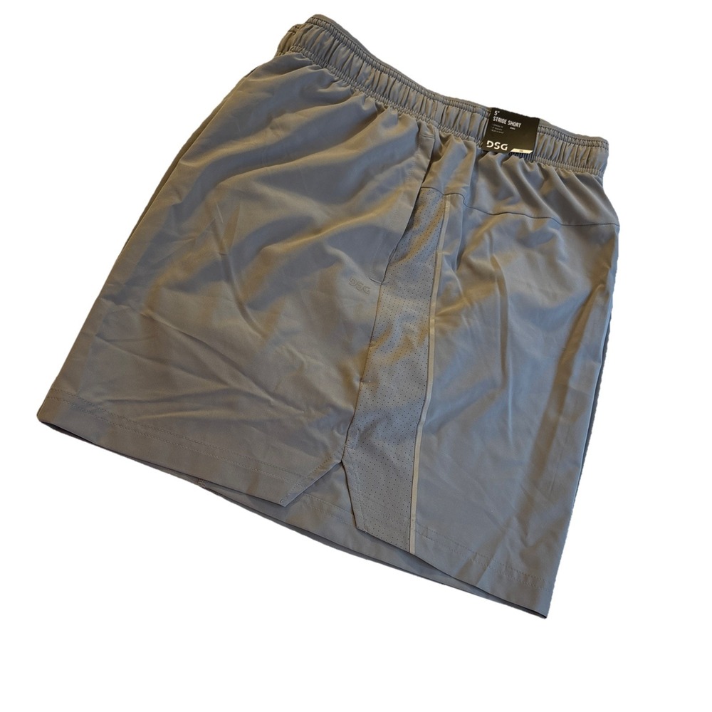 DSG Stride Shorts Men‎ Size 2XL 5" Run Gray Athletic Built In Brief Reflective